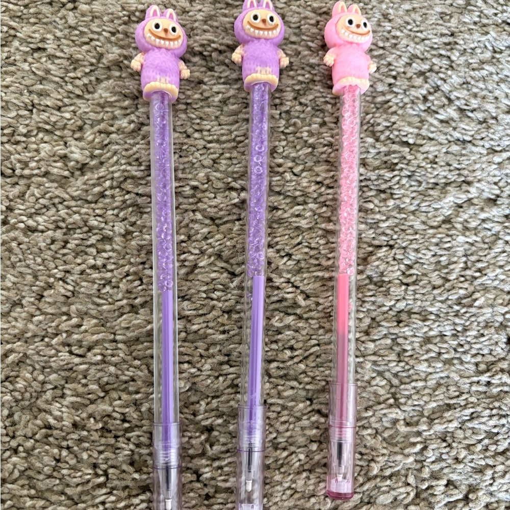 Cute Purple & Pink Character Gel Pens for Kids